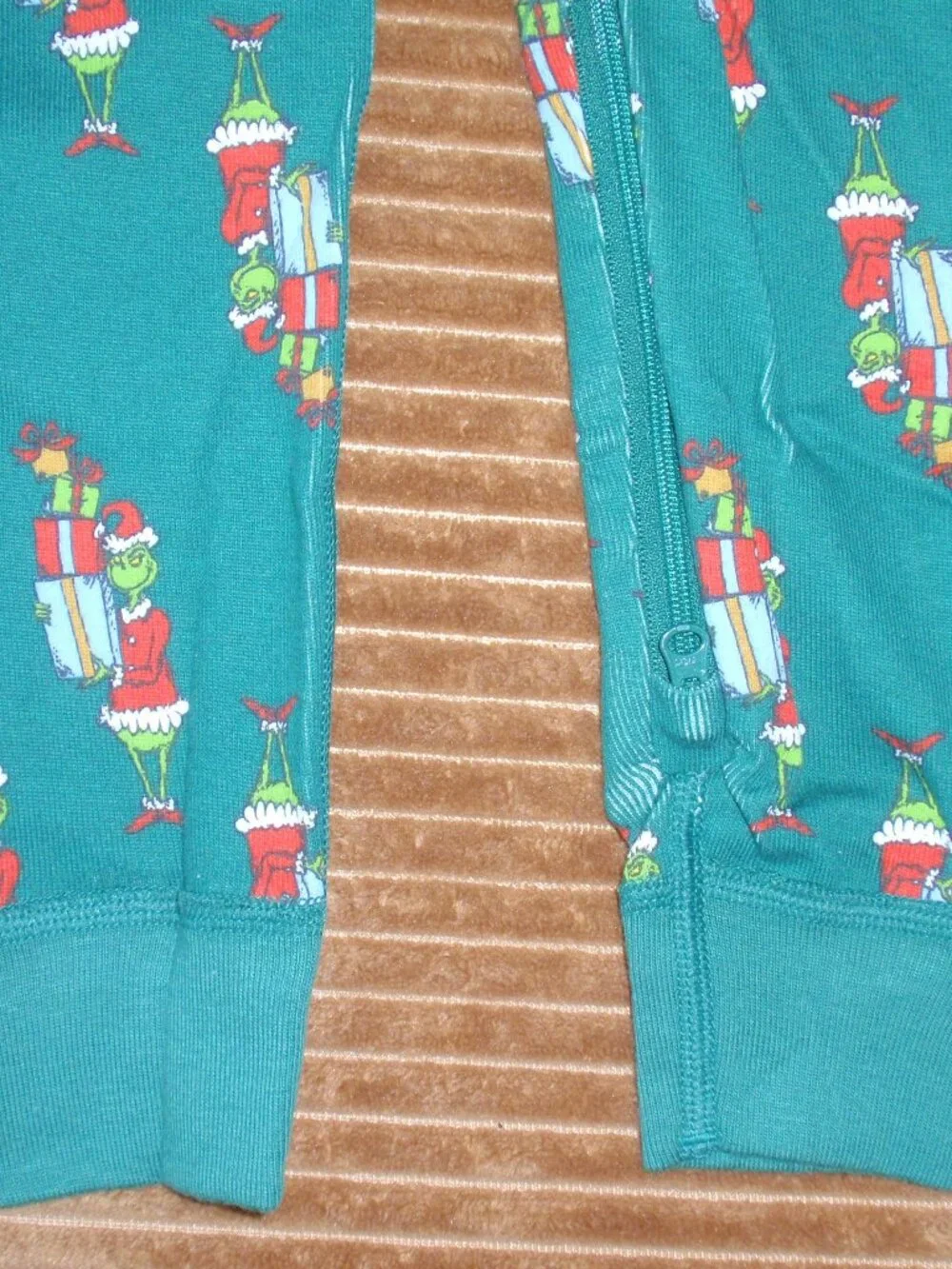 NWT Hanna Andersson Green Grinch Organic Cotton Sleeper Footless Zip Up Sz 85 2t